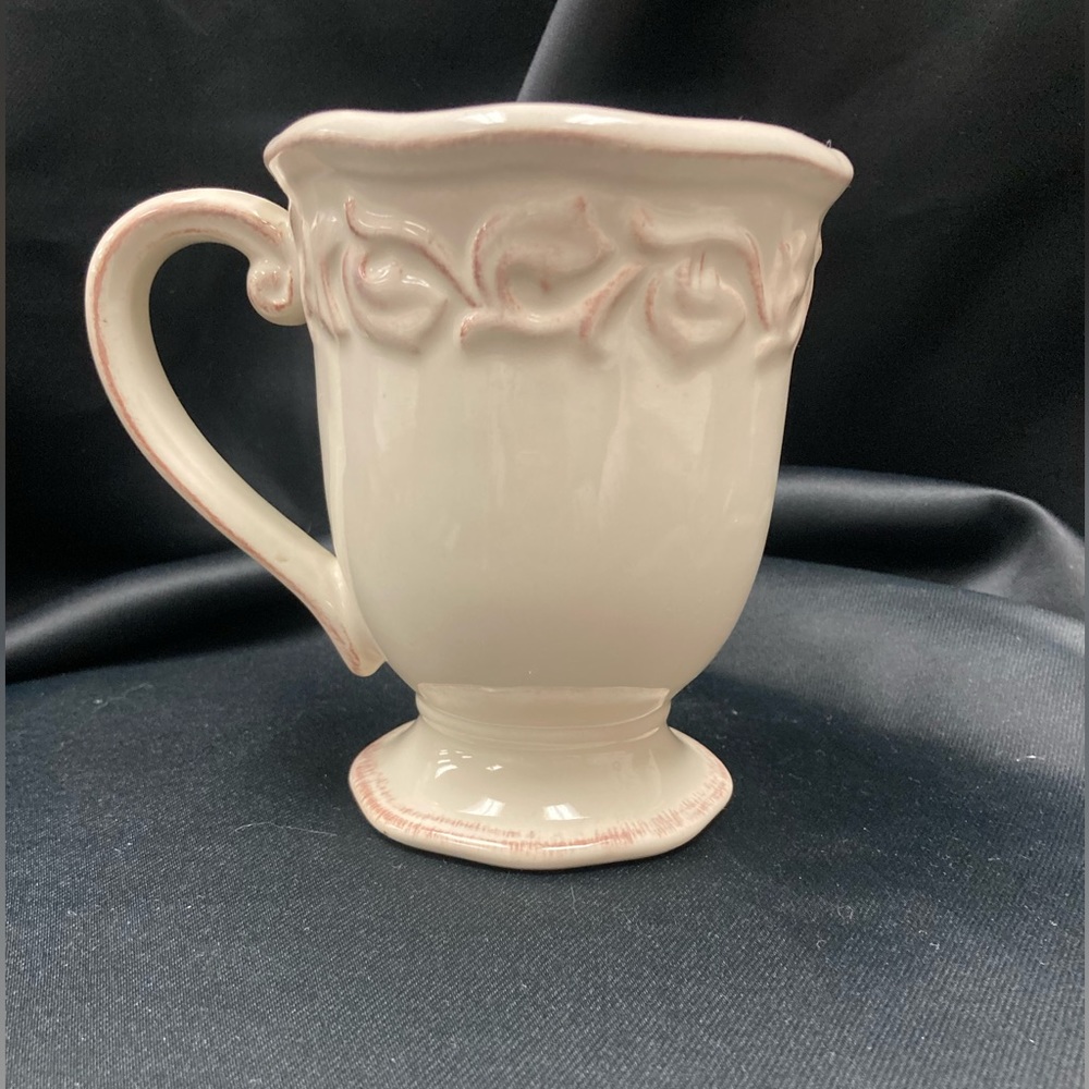 White Fancy Mug with Purple Edges